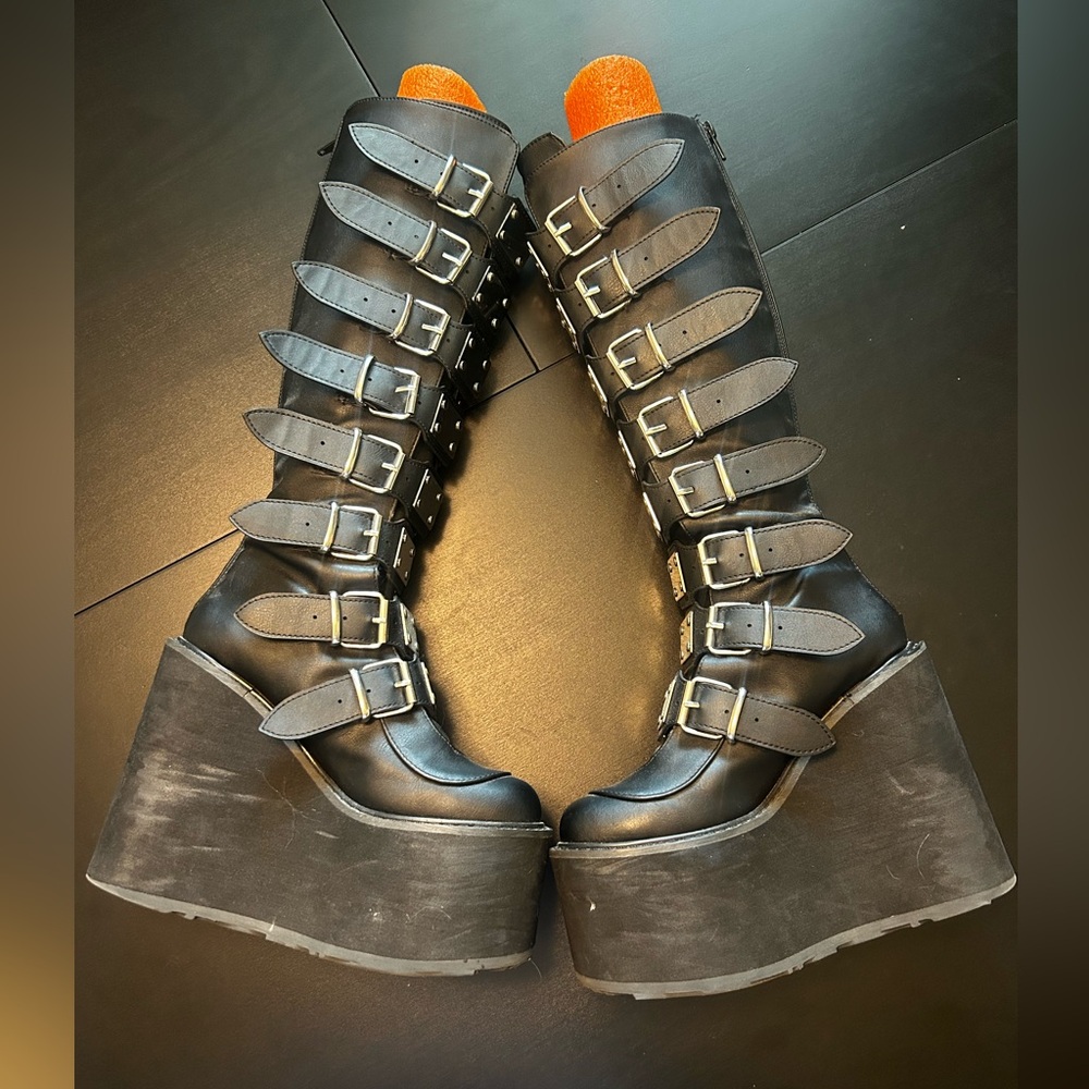 Demonia Tall Boots, gently used, Size 7